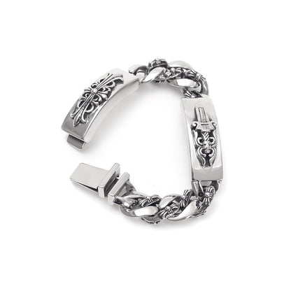 Chrome Hearts DOUBLE ID FANCY LINK BRACELET 8